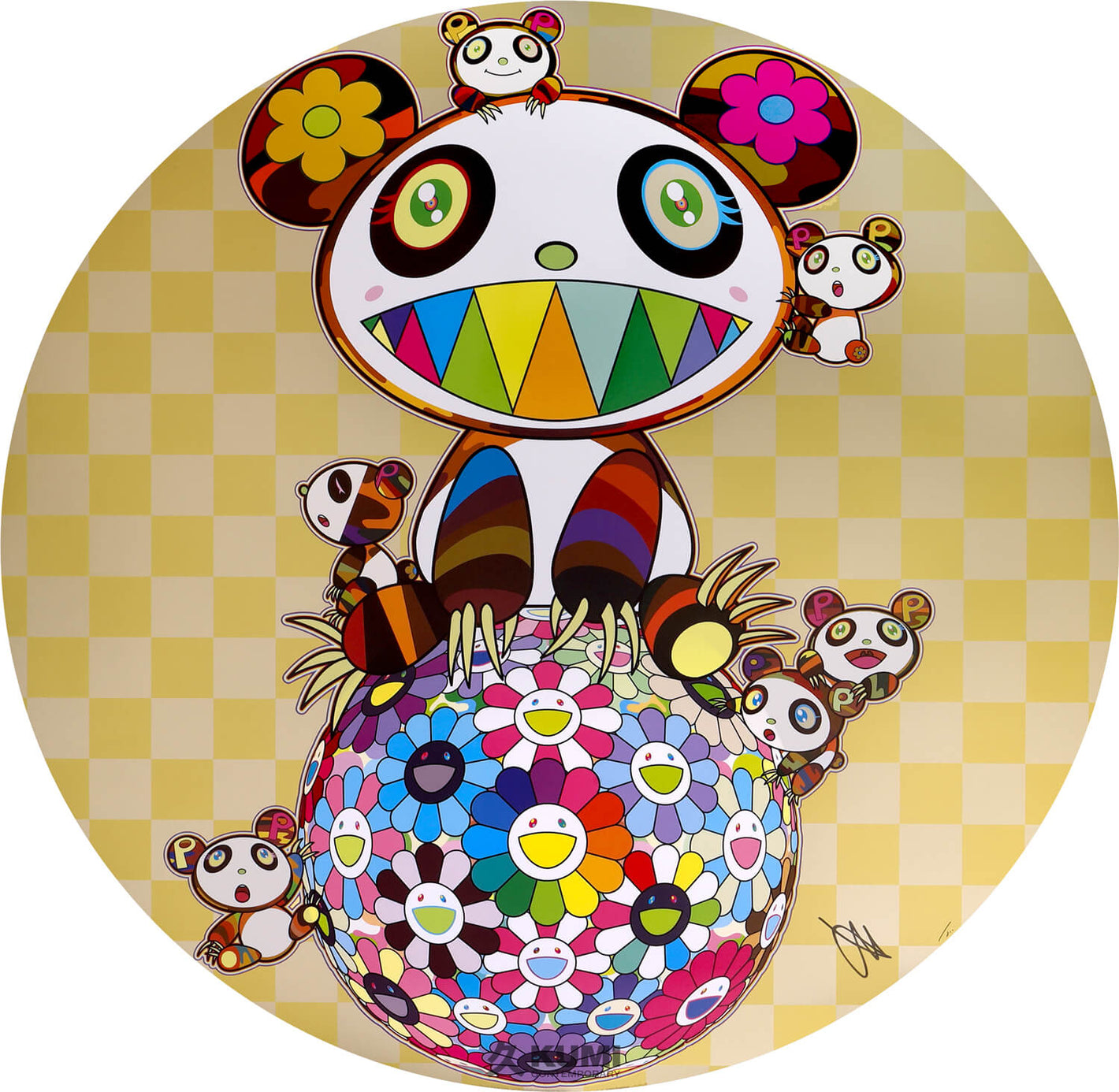 Panda, Panda Cubs and Flower Ball Gold, 2020